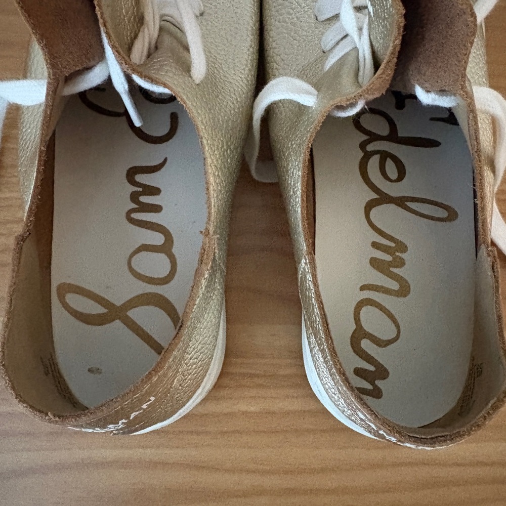 Sam Edelman Metallic Gold Textured Sneakers - Picture 7 of 7